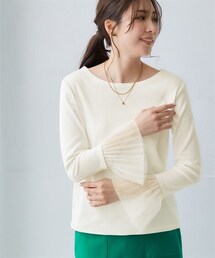 nissen | 袖プリーツ重ね着用トップス(Tシャツ/カットソー)