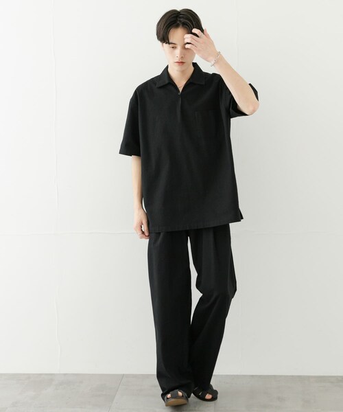 SENSE OF PLACE by URBAN RESEARCH（センスオブプレイスバイアーバンリサーチ）の「ドライタッチワイドパンツ（その他パンツ・メンズ・BLACK/GREIGE/GREEN・M/L）」の10枚目の写真