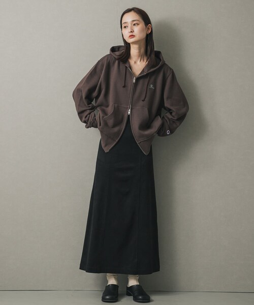 SENSE OF PLACE by URBAN RESEARCH（センスオブプレイスバイアーバンリサーチ）の「『別注』Champion×SENSE OF PLACE　ジップパーカー（パーカー・レディース・OATMEAL/BROWN/GREEN・one）」の8枚目の写真