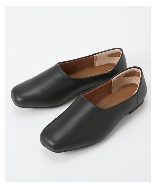 nissen（ニッセン）の「【ゆったり幅広】甲深スクエアトゥパンプスシューズ（ワイズ４Ｅ）ACQUA PALETTE（アクアパレット）（バレエシューズ・メンズ・黒/ブラウン・M=23.0~23.5cm/4E/L=24.0~24.5cm/4E/LL=25.0~25.5cm/4E/3L=26.0~26.5cm/4E）」の4枚目の写真