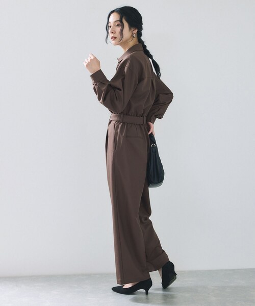 VIS（ビス）の「ポケットディテールジャンプスーツ（つなぎ/オールインワン・レディース・ブラック/ダークブラウン・F）」の10枚目の写真