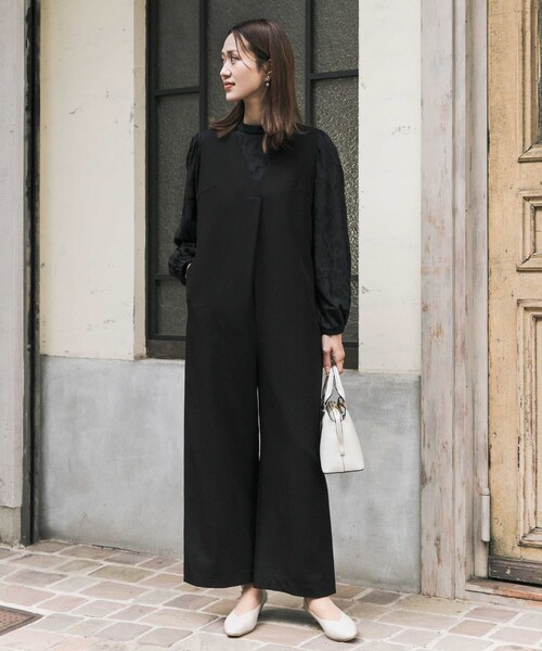 URBAN RESEARCH DOORS（アーバンリサーチドアーズ）の「Vネックタックオールインワン（つなぎ/オールインワン・レディース・BLACK・S/M）」の7枚目の写真