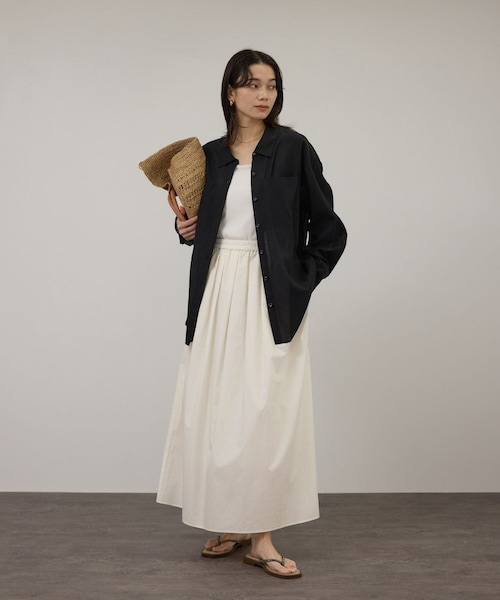 ADAM ET ROPE'（アダムエロペ）の「コーティングギャザータックスカート / セットアップ対応（スカート・レディース・ホワイト/ネイビー系・F）」の16枚目の写真