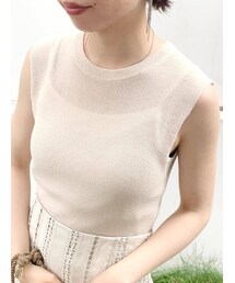 MERCURYDUO | キャミ付片畔シアーノースリニット(ニット/セーター)
