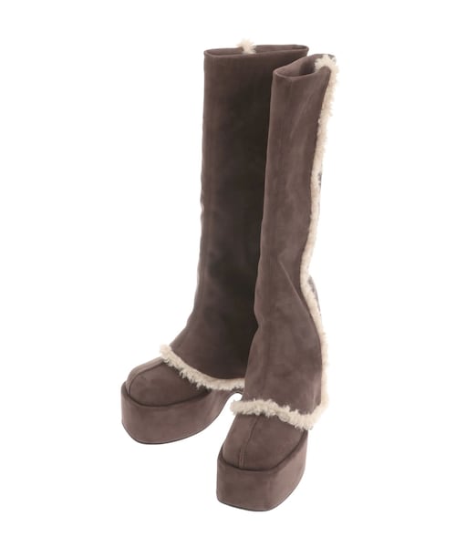 EMODA（エモダ）の「MOUTON COVER BOOTS（その他シューズ・レディース・アイボリー/ブラック/ブラウン/ベージュ・S/M/L）」の8枚目の写真