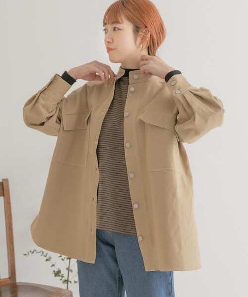 ITEMS URBANRESEARCH（アイテムズ アーバンリサーチ）の「ステッチオーバージャケット（カバーオール・レディース・BEG/BLK・FREE）」の21枚目の写真