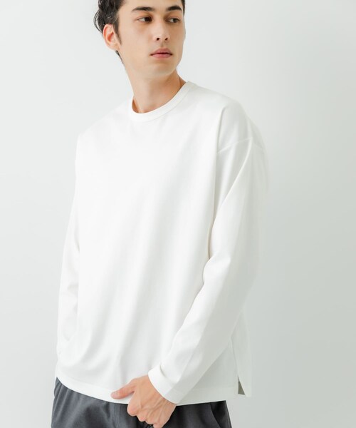 URBAN RESEARCH（アーバンリサーチ）の「コットンナイロンスムージーロングスリーブ（Tシャツ/カットソー・メンズ・WHITE/BEIGE/GRAY/BLACK・S/M/L）」の9枚目の写真