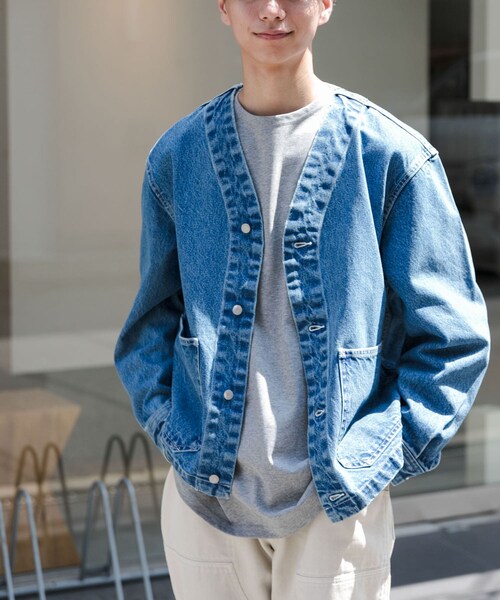 URBAN RESEARCH DOORS（アーバンリサーチドアーズ）の「FORK&SPOON　JFデニムノーカラージャケット（デニムジャケット・メンズ・ONEWASH/USED・4/5）」の22枚目の写真