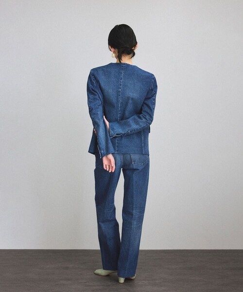 ADAM ET ROPE'（アダムエロペ）の「【TANAKA（タナカ）】NO COLLOR JEAN JACKET/デニムジャケット（デニムジャケット・レディース・ブルー系・S）」の7枚目の写真
