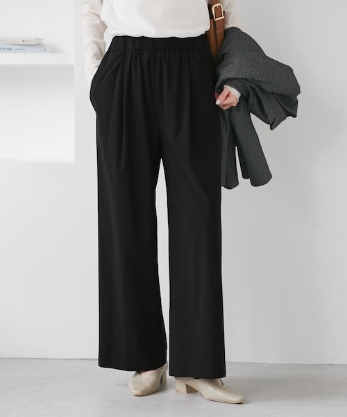 ROPE' PICNIC(ロペピクニック)の「キレイ目イージーワイドパンツ/UVカット(その他パンツ・レディース・ブラック/チャコール/ダークブラウン/ベージュ系・L/M/S)」の2枚目の写真