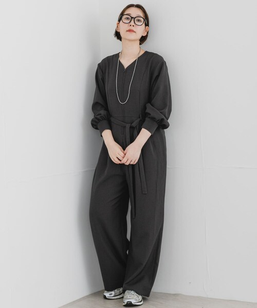 URBAN RESEARCH ROSSO（アーバンリサーチロッソ）の「『UR TECH SMOOTHLUXE』F by ROSSO　ハーフZIPジャンプスーツ（サロペット/オーバーオール・レディース・C/GRAY/BLACK・36/38）」の3枚目の写真
