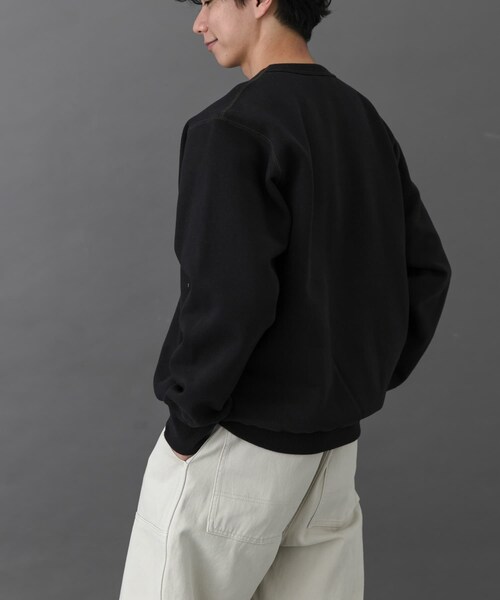 URBAN RESEARCH DOORS（アーバンリサーチドアーズ）の「FORK&SPOON　リサイクルコットン裏毛クルーネックスウェット（スウェット・メンズ・DARKPURPLE/BLACK/OATMEAL・4/5）」の5枚目の写真