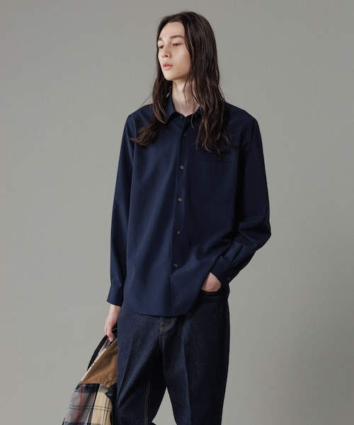 ADAM ET ROPE'（アダムエロペ）の「【NIKKE】レギュラーカラー シャツ / ウォッシャブル（シャツ/ブラウス・メンズ・ブラック/ネイビー/ラベンダー・L/M）」の3枚目の写真