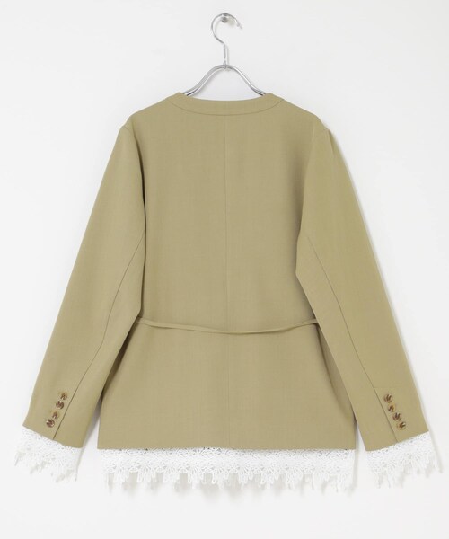 SENSE OF PLACE by URBAN RESEARCH(センスオブプレイスバイアーバンリサーチ)の「レースレイヤードノーカラージャケット(ノーカラージャケット・レディース・BLACK/Y.BEIGE・One)」の21枚目の写真