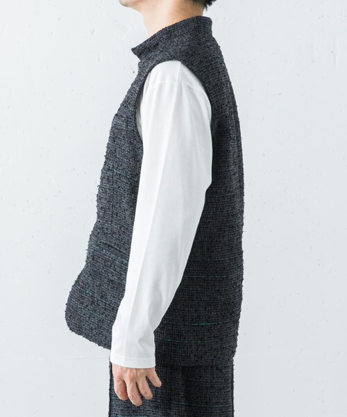 URBAN RESEARCH（アーバンリサーチ）の「SEEALL　STAND COLLAR GILET（ベスト・メンズ・BLK WATCH・3/4）」の5枚目の写真
