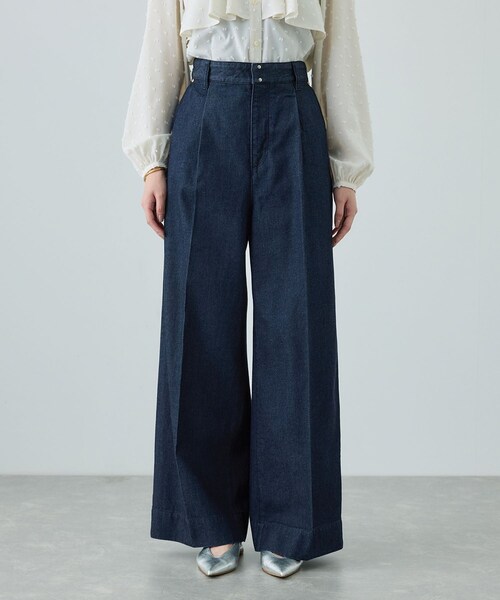 ROPE'（ロペ）の「テンセルデニムストレートワイドパンツ/イージーケア・セットアップ対応（デニムパンツ・レディース・ネイビー/ブルー・36/38/40）」の19枚目の写真