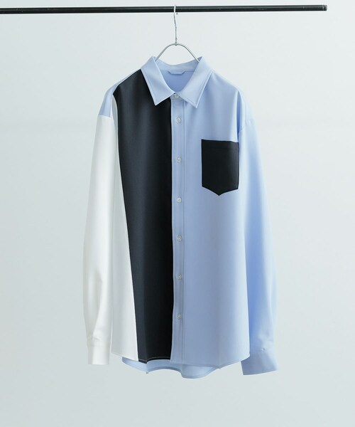 ITEMS URBANRESEARCH（アイテムズ アーバンリサーチ）の「Vertical Switch 長袖シャツ（シャツ/ブラウス・メンズ・L.BLU/WHT/BLU・M/L）」の4枚目の写真