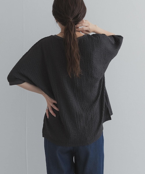URBAN RESEARCH DOORS(アーバンリサーチドアーズ)の「ワッシャーカットドルマンプルオーバー(Tシャツ/カットソー・レディース・CHARCOAL/GREIGE/BLUE・Free)」の7枚目の写真
