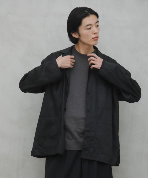 URBAN RESEARCH DOORS(アーバンリサーチドアーズ)の「RA/LYO Sheer Shirts Jacket(テーラードジャケット・メンズ・NAVY/BLACK・M/L)」の6枚目の写真