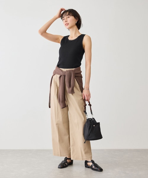 ROPE' PICNIC（ロペピクニック）の「シアードッキングリブタンクトップ（タンクトップ・レディース・ブラック/ホワイト/ブラウン・F）」の5枚目の写真