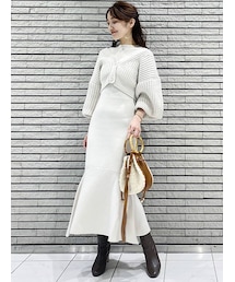 MERCURYDUO | 3WAYバックディティールカーデセットニットワンピース(ワンピース)