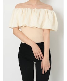 RESEXXY | ラッフルドッキングオフショルニットトップス(ニット/セーター)