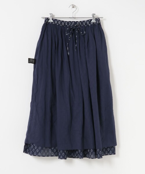 かぐれ（カグレ）の「maison de soil　FLOWER BLOCK PRINT SKIRT（スカート・レディース・NVY/OLV・2）」の18枚目の写真