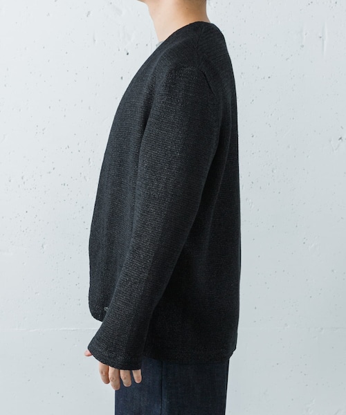 URBAN RESEARCH（アーバンリサーチ）の「PURLAM　WASHI L-G TENJIKU JACKET（ニット/セーター・メンズ・WHITE/BLACK・2/3）」の9枚目の写真