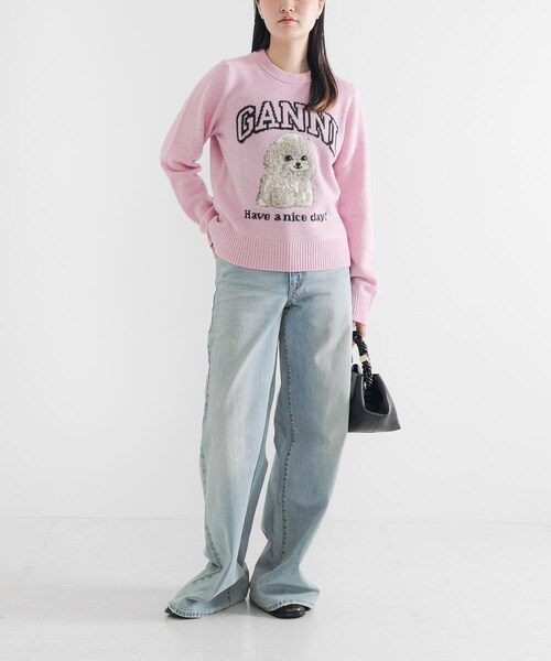 URBAN RESEARCH(アーバンリサーチ)の「GANNI Graphic Wool Mix Poodle(ニット/セーター・レディース・Chalk Pink・S)」の8枚目の写真