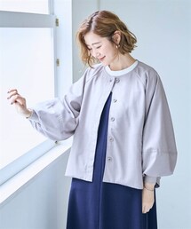 SMILE LAND | ＜大きいサイズ＞ワイドスリーブノーカラージャケット【OtonaSMILE】(ノーカラージャケット)