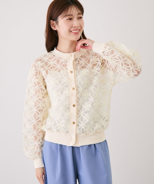 Jayro(ジャイロ)の「フラワー刺繍シアーブルゾン(ブルゾン・レディース・ブラック/ホワイト/ホワイト系・F)」の19枚目の写真