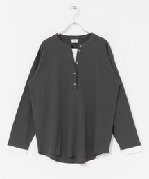 URBAN RESEARCH DOORS | レイヤード風ワッフルヘンリープルオーバー(Tシャツ/カットソー)