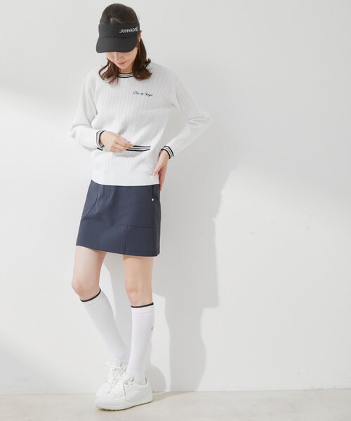 ROPE'(ロペ)の「ミニケーブル柄プレート使い長袖プルオーバー(ニット/セーター・レディース・ホワイト/グリーン/ネイビー・L/M/S)」の14枚目の写真