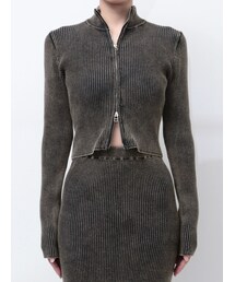 EMODA | ウォッシュリブジップニット(ニット/セーター)