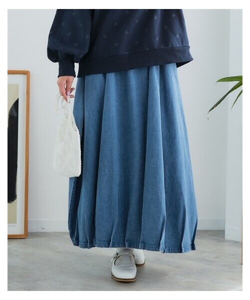 nissen（ニッセン）の「＜大きいサイズ＞デニムバルーンスカート（スカート・レディース・インディゴ/ブルー・L/LL/3L/4L/5L/6L/8L/10L）」の16枚目の写真