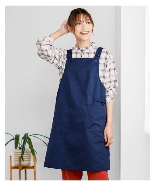 nissen（ニッセン）の「＜大きいサイズ＞ シンプルワークエプロン（エプロン・メンズ・黒/ネイビー/ベージュ/ダークグリーン/【不要】ダークグリーン系/カーキ・L~LL相当/3L~4L相当/5L~6L相当/8L相当/10L相当/L~LL相当-/3L~4L相当-/5L~6L相当-/【不要】L~LL相当--）」の7枚目の写真