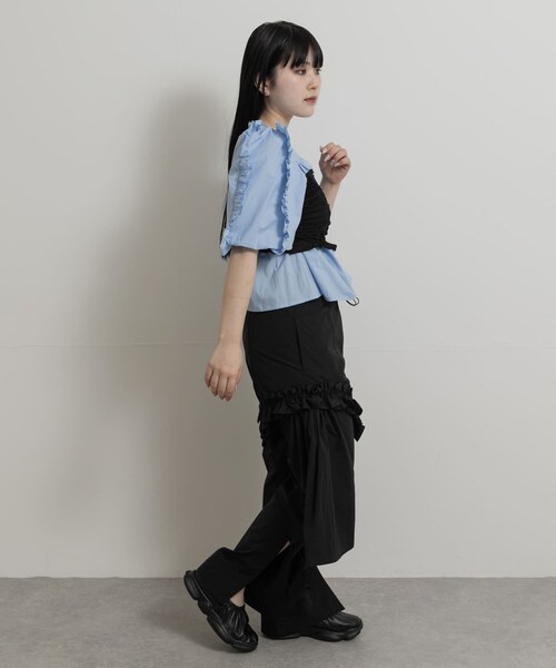 THE GOODLAND MARKET（ザグッドランドマーケット）の「old honey　68℃ bustier shirt（シャツ/ブラウス・レディース・L.blue/white・FREE）」の11枚目の写真