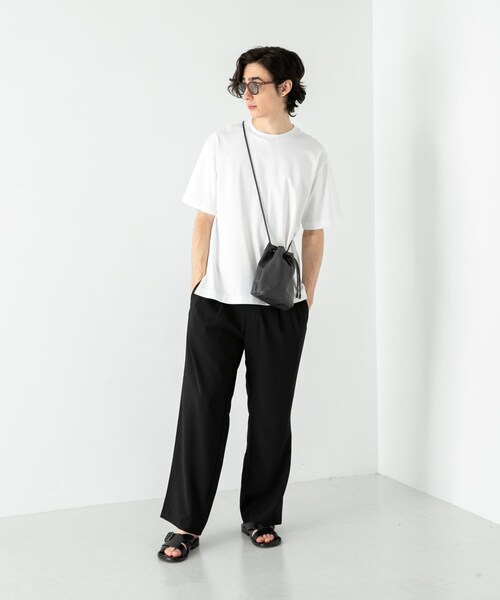 SENSE OF PLACE by URBAN RESEARCH（センスオブプレイスバイアーバンリサーチ）の「シルケットTシャツ(5分袖)（Tシャツ/カットソー・メンズ・WHITE/BLACK/CHARCOAL/GREEN・S/M/L）」の19枚目の写真