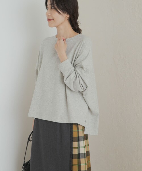 URBAN RESEARCH DOORS(アーバンリサーチドアーズ)の「ネルベア天竺ワイドプルオーバー(Tシャツ/カットソー・レディース・GRAY/PINK/BROWN・M)」の8枚目の写真