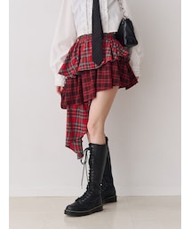 jouetie | アシメヘムチェックフリルスカート(スカート)