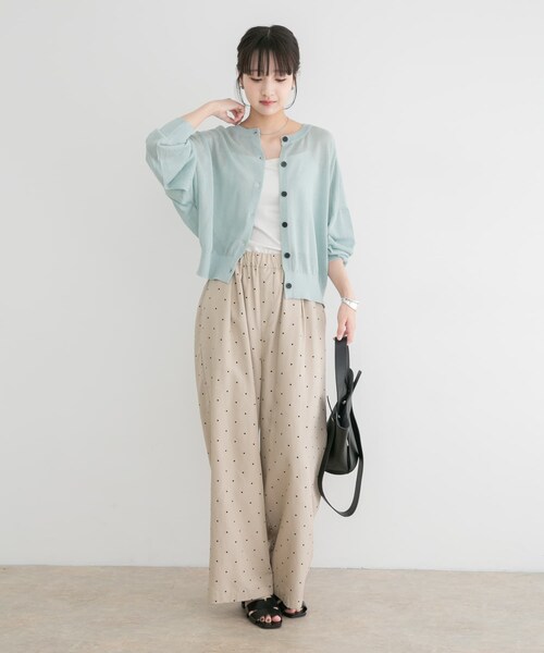 ITEMS URBANRESEARCH（アイテムズ アーバンリサーチ）の「『UVカット/接触冷感』エアリークルーネックカーディガン（カーディガン/ボレロ・レディース・BEG/MNT/NVY/PNK・Free）」の19枚目の写真
