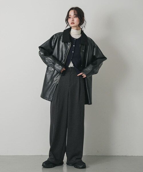 SENSE OF PLACE by URBAN RESEARCH（センスオブプレイスバイアーバンリサーチ）の「FLハンティングジャケット（テーラードジャケット・レディース・BLACK/BEIGE/BROWN・one）」の9枚目の写真