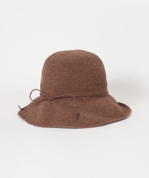 RODE SKO（ロデスコ）の「ペーパーコマ編みハット（ハット・レディース・NATURAL/L.PINK/BROWN・one）」の6枚目の写真