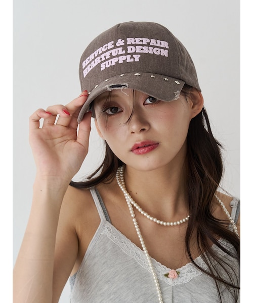 jouetie（ジュエティ）の「スタッズロゴキャップ（キャップ・レディース・ブラック/ブルー/ブラウン・F）」の2枚目の写真