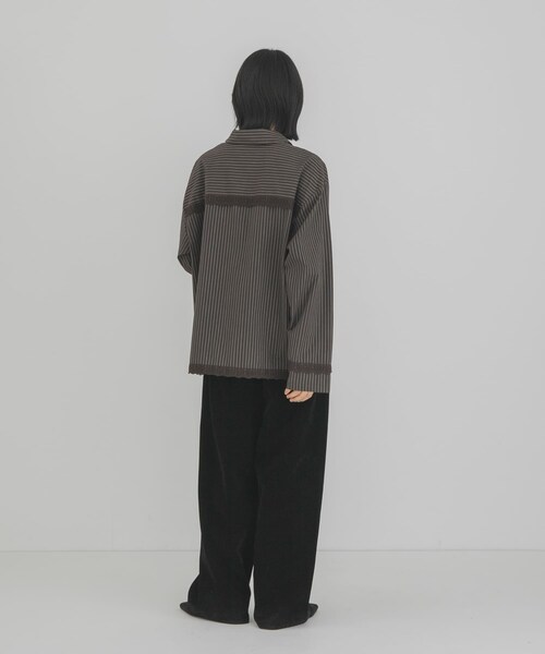 KBF（ケイビーエフ）の「バテンレースストライプシャツ（シャツ/ブラウス・レディース・BROWN/IVORY/BLUE GRAY・One）」の20枚目の写真