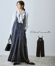 nissen | ベロアサロペット＜大きいサイズ有＞(オールインワン・サロペット)