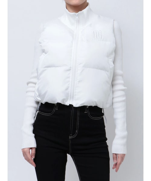 GYDA（ジェイダ）の「GYGY中綿ショートベスト（ベスト・レディース・オフホワイト/ブラック・F）」の2枚目の写真