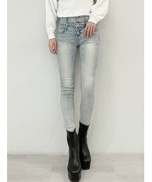 GYDA | ハイウエストボタンスキニーデニム パンツ(デニムパンツ)