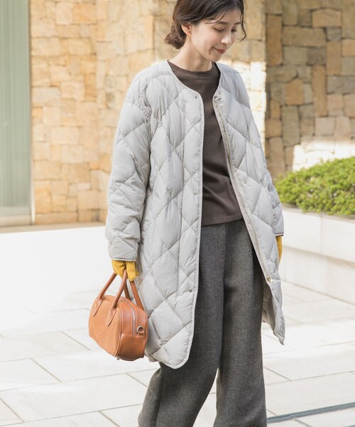 URBAN RESEARCH DOORS（アーバンリサーチドアーズ）の「ライトダウンキルトロングコート（テーラードジャケット・レディース・L.GREGE/KHAKI/NAVY・M）」の8枚目の写真