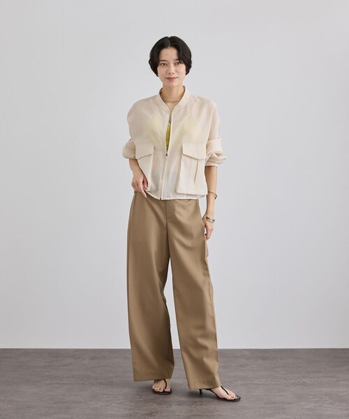 ADAM ET ROPE'(アダムエロペ)の「シアーツイルジップブルゾン(ブルゾン・レディース・キナリ/ブラウン・F)」の7枚目の写真